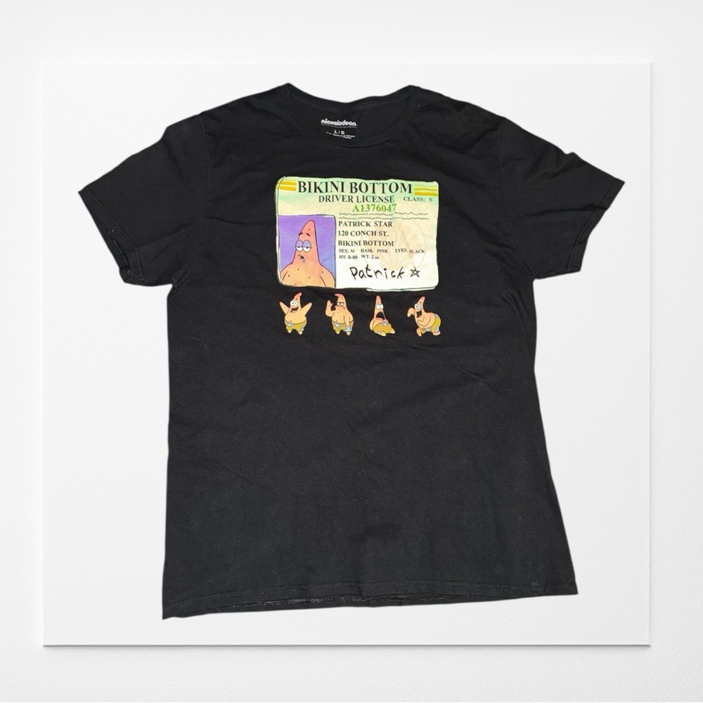 PATRICK STAR SpongeBob, Nickelodeon Black Graphic T-Shirt
